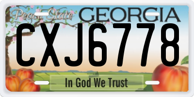 GA license plate CXJ6778