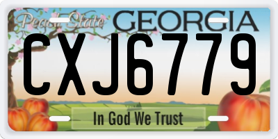 GA license plate CXJ6779
