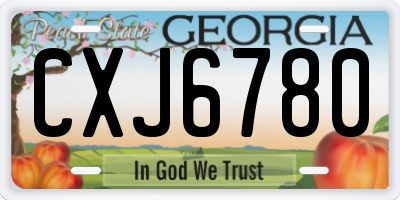 GA license plate CXJ6780