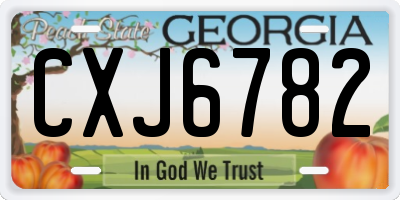 GA license plate CXJ6782