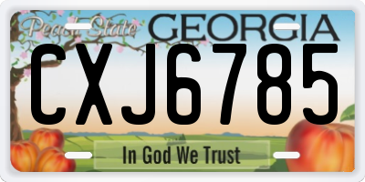 GA license plate CXJ6785
