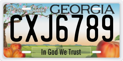 GA license plate CXJ6789
