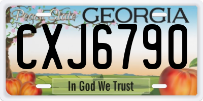 GA license plate CXJ6790