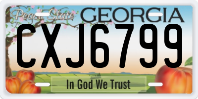 GA license plate CXJ6799