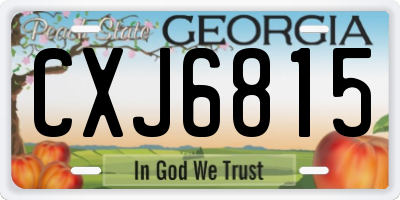 GA license plate CXJ6815
