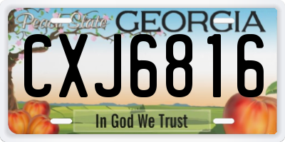 GA license plate CXJ6816