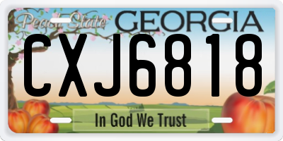 GA license plate CXJ6818