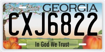 GA license plate CXJ6822