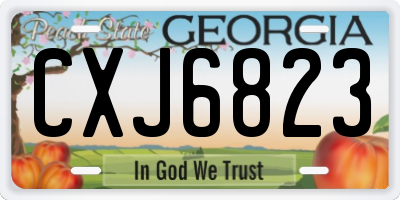 GA license plate CXJ6823