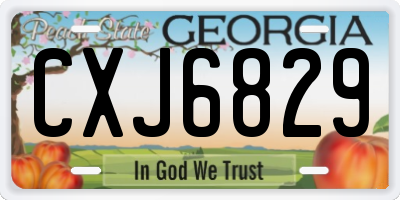 GA license plate CXJ6829