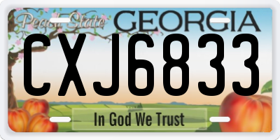 GA license plate CXJ6833