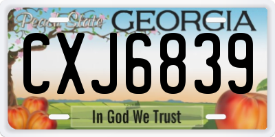 GA license plate CXJ6839