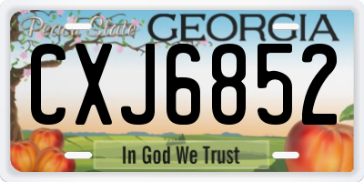GA license plate CXJ6852