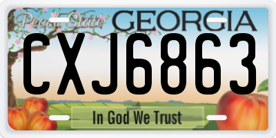 GA license plate CXJ6863