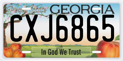 GA license plate CXJ6865