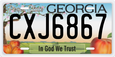 GA license plate CXJ6867