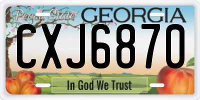 GA license plate CXJ6870