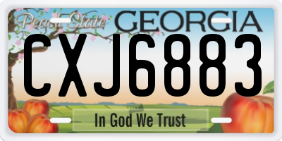 GA license plate CXJ6883