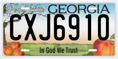 GA license plate CXJ6910