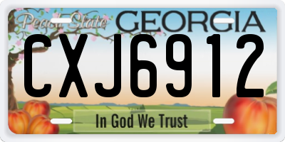 GA license plate CXJ6912