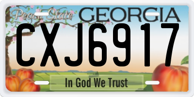 GA license plate CXJ6917
