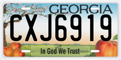 GA license plate CXJ6919