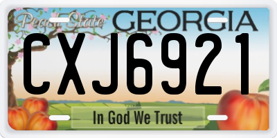 GA license plate CXJ6921