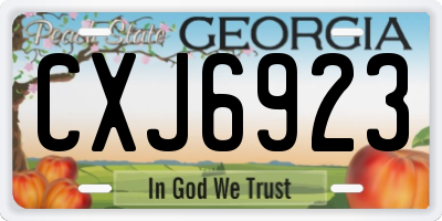 GA license plate CXJ6923
