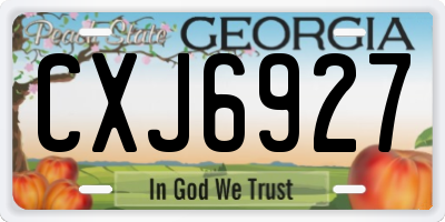 GA license plate CXJ6927