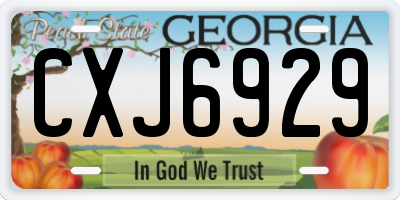GA license plate CXJ6929