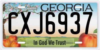GA license plate CXJ6937