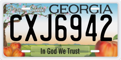 GA license plate CXJ6942