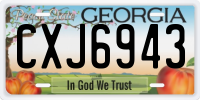 GA license plate CXJ6943