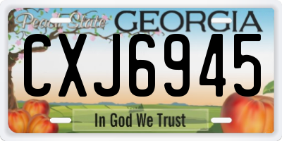 GA license plate CXJ6945