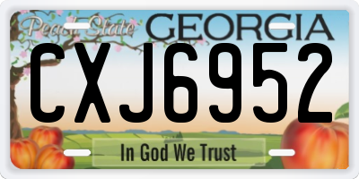 GA license plate CXJ6952