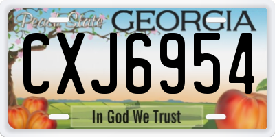 GA license plate CXJ6954