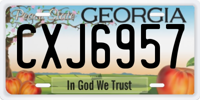 GA license plate CXJ6957