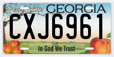 GA license plate CXJ6961