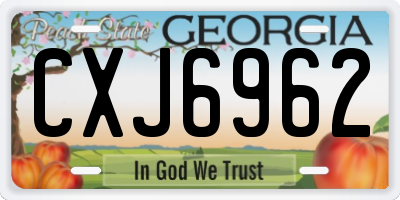 GA license plate CXJ6962