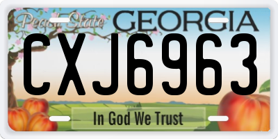 GA license plate CXJ6963