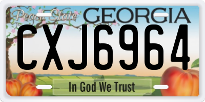 GA license plate CXJ6964