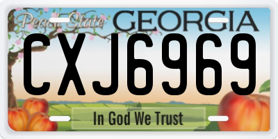 GA license plate CXJ6969