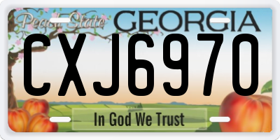 GA license plate CXJ6970