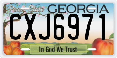 GA license plate CXJ6971