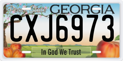 GA license plate CXJ6973