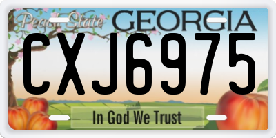GA license plate CXJ6975