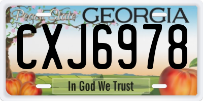 GA license plate CXJ6978