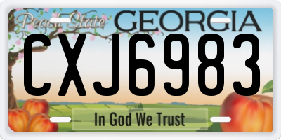 GA license plate CXJ6983