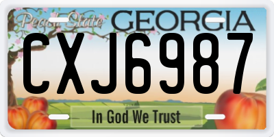 GA license plate CXJ6987