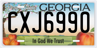 GA license plate CXJ6990